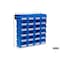 Triton Products Wall Storage Unit W/ (24) 5-3/8" L x 4-1/8" W x 3" H Blue Poly Bins & Wall Mount Rails 3-210BWS - alternate 2